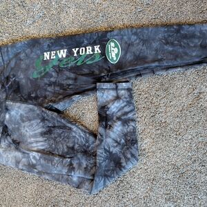 New York Jets Tie-Dye Leggings - Black and Gray